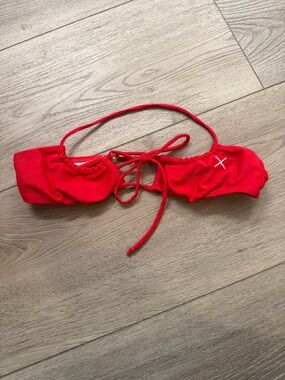 BOUTINE LA Red Bandeau Tie Bikini Top